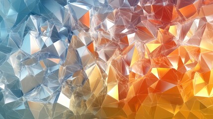 Poster - Low poly abstract geometric background featuring a modern gradient color scheme in a fantasy 3D rendering style