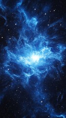 Poster - A blue and white space with a large star in the middle