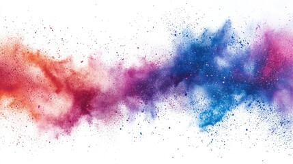 Poster - A vibrant explosion of color powder scatters across a stark white background representing vitality and movement in a stunning array of hues