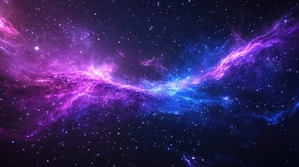Poster - galaxy space background featuring a magical nebula filled night sky in purple tones accompanied by a