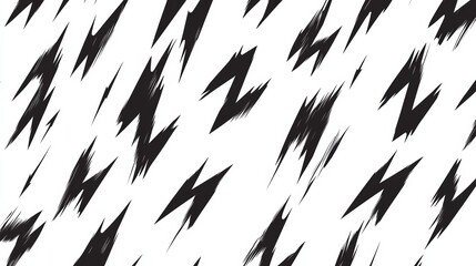 Sticker - Dynamic black jagged stripes on white background, perfect for various uses like backgrounds, fabrics, and more