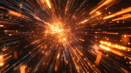 Poster - Abstract technology background featuring glowing high speed light effects and dynamic motion lines