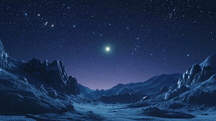 Poster - 3d cartoon rendering of a clear night sky in an astro photo