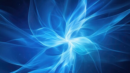 Poster - Abstract blue background with a dynamic explosion star design in a line art style