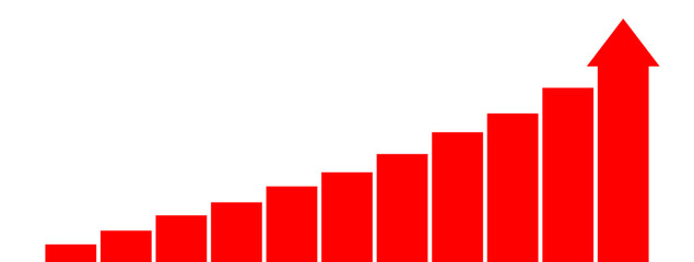 Aufkleber - Increase value arrow chart on white background design template. Investment value economy growth concept.	
