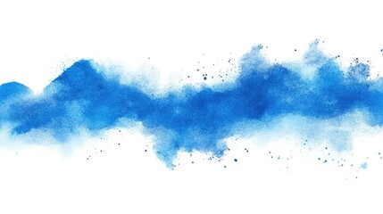 Poster - Blue Watercolor Brush Stroke Banner