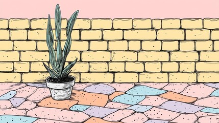 Poster - Plastered Brick Pattern
