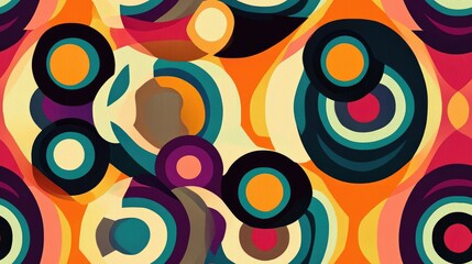 Poster - Abstract geometric colorful seamless pattern for use as a background This decorative design is suitable for wallpaper pattern fills web page backgrounds and surface textures featuring a vintage re