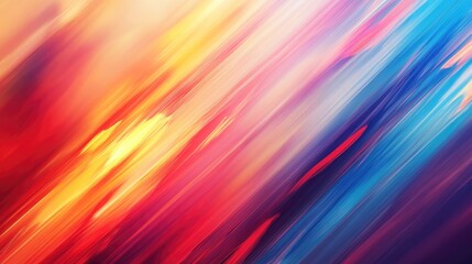 Poster - Vibrant multicolored abstract background with diagonal motion blur effect
