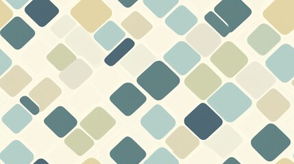 Poster - Light clean rounded squares in a diagonal seamless background pattern