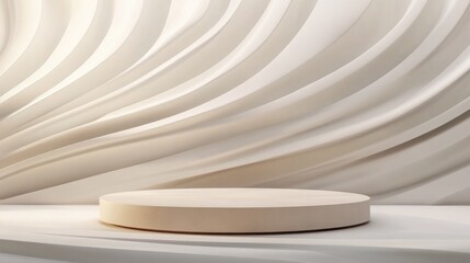 Poster - 3D product podium mockup featuring an abstract design against a white backdrop rendered for visual appeal