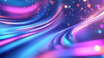 Poster - 3D rendering of an abstract background featuring multicolored lines and spots