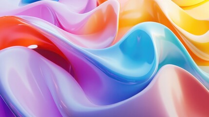Poster - Abstract colorful background of curves in 3D cartoon rendering