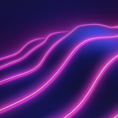 Poster - Neon Light Wave Background Flowing Colorful Light Background Abstract Techno Holographic Wave Neon Light Uv Glow Incandescent Rainbow Effect