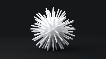 Poster - 3D cartoon depiction of a white firework ball for Halloween Christmas and New Year