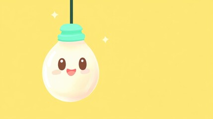 Poster - isolated light bulb on vibrant yellow background