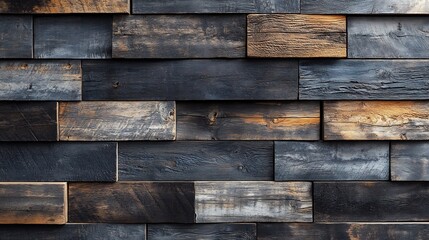 Poster - Modern wood wall pattern background featuring sleek horizontal planks in varying shades of gray providing a stylish backdrop for contemporary interior design