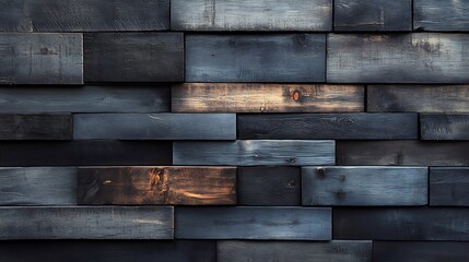 Poster - Modern wood wall pattern background featuring sleek horizontal planks in varying shades of gray providing a stylish backdrop for contemporary interior design