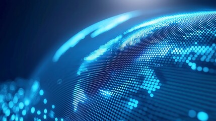 Poster - Dynamic big data visualization featuring a digital Earth, animated HUD grid corners, and engaging visual data infographics for in-depth information analysis.