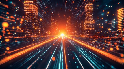 Poster - Dynamic Technology Abstract Background with Vibrant Colors