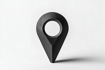 Poster - Location symbol. Location pin. Geometric shape. Solid location symbol on white background. 