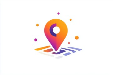 Poster - Location symbol. Location pin. Geometric shape. Solid location symbol on white background. 