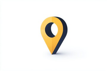 Poster - Location symbol. Location pin. Geometric shape. Solid location symbol on white background. 