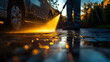 © masanyanka - Car Cleaning with High-Pressure Washer: Professional Equipment for Efficient Water Jet Spray and Maintenance Service