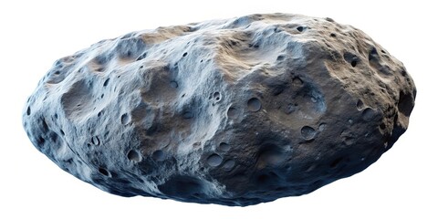 Wall Mural - celestial space object asteroid isolated on white with shallow depth of field