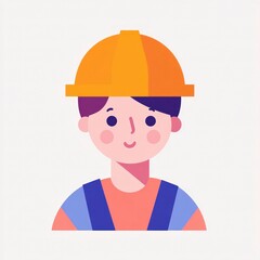 A flat illustration depicting a safety helmet-wearing individual, symbolizing work health and safety. The design emphasizes protection, responsibility, and commitment to safe practices.