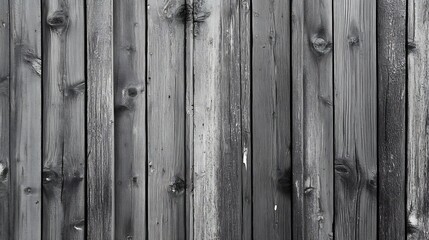 Poster - Rustic weathered grey wooden panelled wall background with uneven planks and visible grain texture evoking a vintage or farmhouse feel perfect for cozy rustic interiors