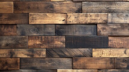 Poster - Rustic wood wall pattern background showcasing intricate grain details in warm brown tones creating a cozy atmosphere perfect for a cabin or farmhouse style interior