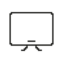 Fototapete - Desktop Monitor Icon In Pixel Art. Pixelated Computer Screen for Technology and Work. Isolated Vector Illustration