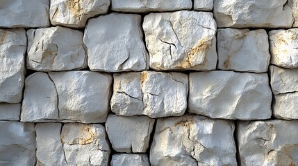 Poster - Seamless texture of classic stone wall design featuring large flat stones in muted shades of cream and light gray perfect for creating a timeless and sophisticated atmosphere