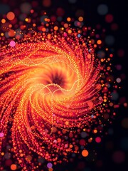 A dynamic swirl of vibrant particles in abstract background captured in slow motion glitter dust particle Ultra realistic 