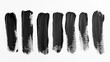 © The Illustraitor - Strokes of black paint, brush, roller, spatula. Collection of brushes Smears of paint on a white background for your design