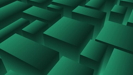 Abstract 3d cubes smart city green background. High quality 4k footage