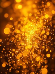 Shiny golden fire particles and sparkles abstract magic light transparent background glitter dust particle Ultra realistic 