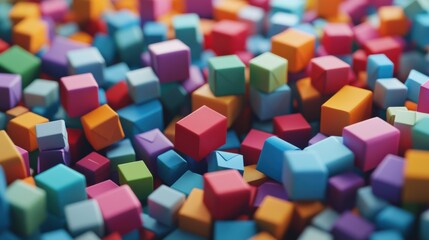 Poster - A collection of small, colorful gift boxes in various shapes and sizes creates a lively atmosphere for festive celebrations. Generative AI