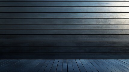 Poster - Sleek charcoal grey panelled wall background with smooth horizontal planks creating a sleek and modern aesthetic suitable for contemporary or minimalist spaces