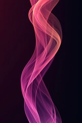 Poster - Abstract colorful waves of smoke flowing gracefully in shades of pink and orange against a dark background, creating a vibrant visual effect.
