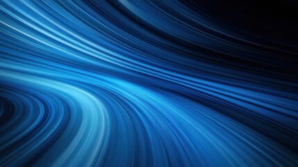 Poster - Abstract blue background with flowing lines, creating a sense of movement and depth. Ideal for modern designs and digital art projects.