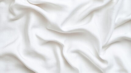 Poster - close-up of elegant white fabric with soft folds, ideal for backgrounds, textures, and fashion desig