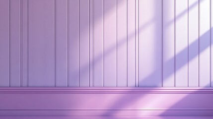 Poster - Soft pastel panelled wall background with wide horizontal panels in a light lavender hue providing a serene and calming atmosphere perfect for a modern feminine interior design