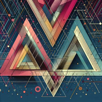 Triangle , background, banner, card, poster, template. illustration, avant garde colour
