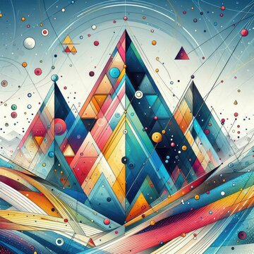 Triangle , background, banner, card, poster, template. illustration, avant garde colour
