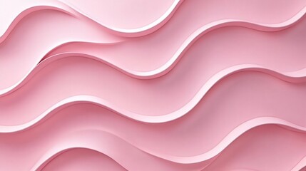 Poster - Soft pastel pink panelled wall background with delicate wavy lines adding a gentle and feminine touch perfect for cozy bedrooms or stylish boutique spaces