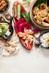 Wall Mural - Various of asian meals. Asian food concept.