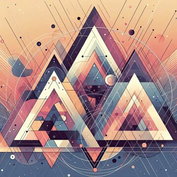 Triangle , background, banner, card, poster, template. illustration, avant garde colour