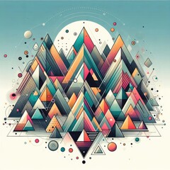Poster - Triangle , background, banner, card, poster, template. illustration, avant garde colour